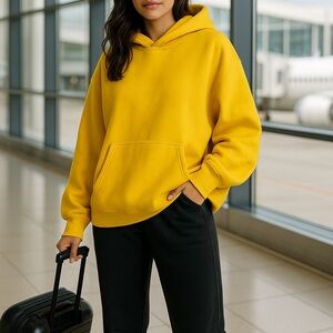 TNA Aritzia Size Small Oversized Yellow Hoodie